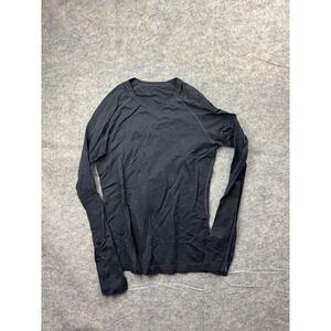 VTG FIGS Seamless Shirt Womens Size M Black Underscrub Crew Neck Long Sleeve